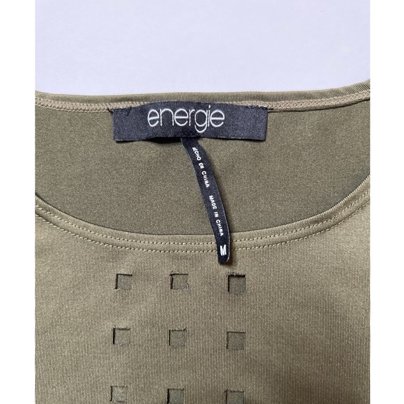 Energie Lark Olive Green Laser-cutout Tank Top Sz M - Picture 9 of 10